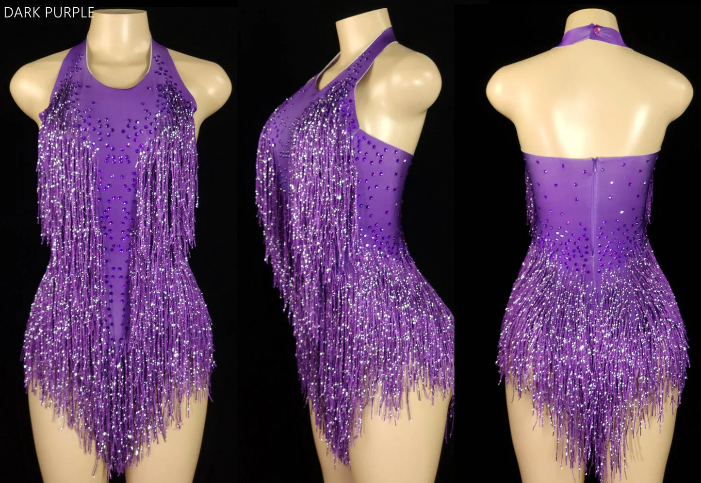 falapala Stunning Red Sequin Fringe Dance Costume - Shine on the Dance Floor