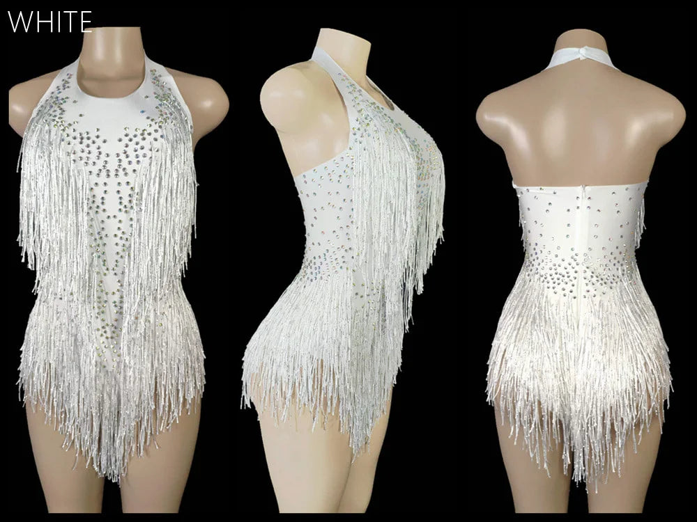 falapala Stunning Red Sequin Fringe Dance Costume - Shine on the Dance Floor