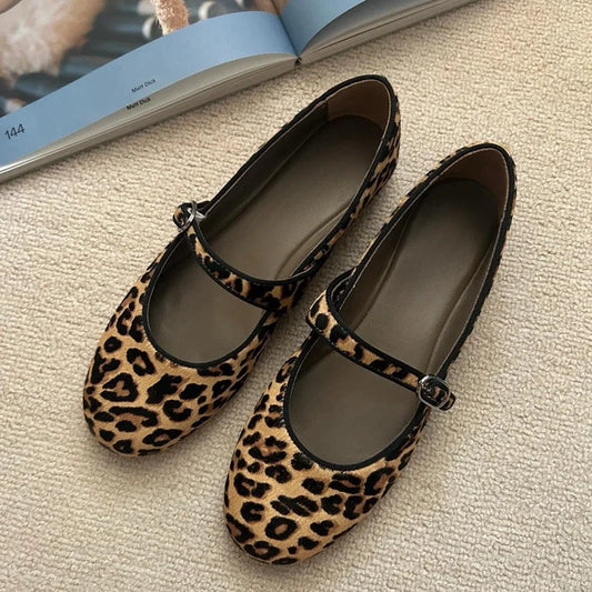 falapala Leopard - Print Mary Jane Flats: Stylish and Comfortable Footwear