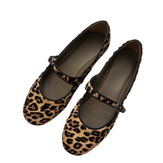 falapala Leopard - Print Mary Jane Flats: Stylish and Comfortable Footwear