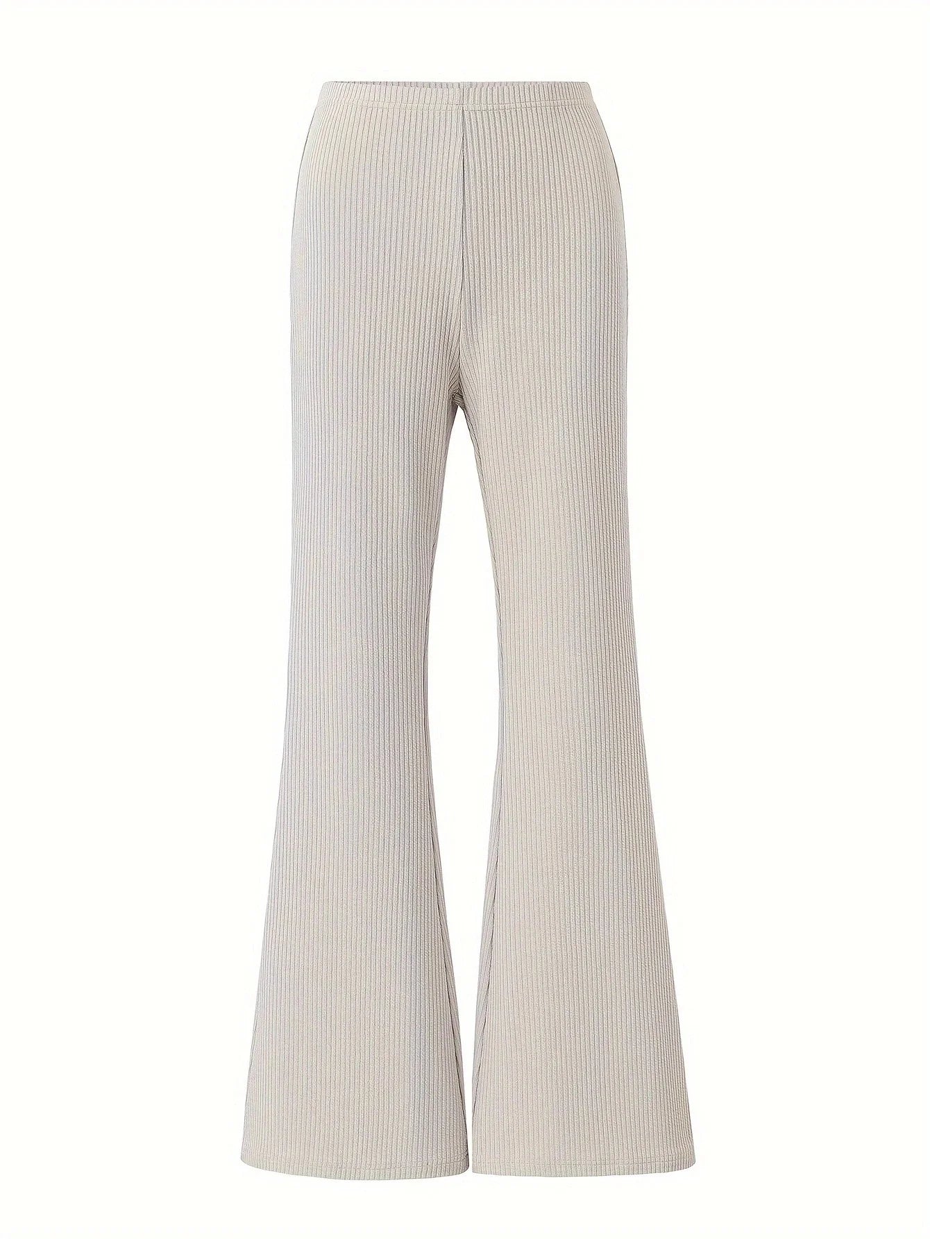falapala Stylish Ribbed Flared Pants - Elevate Your Casual Look
